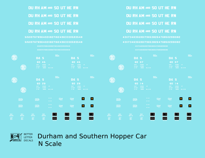 Durham and Southern Triple Bay Hopper Car White