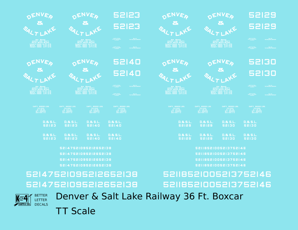 Denver and Salt Lake 36 Ft Boxcar White