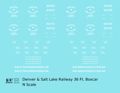 Denver and Salt Lake 36 Ft Boxcar White