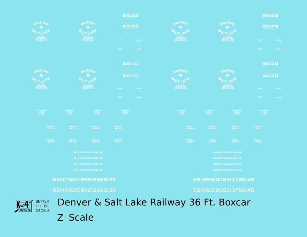 Denver and Salt Lake 36 Ft Boxcar White