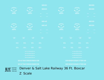 Denver and Salt Lake 36 Ft Boxcar White