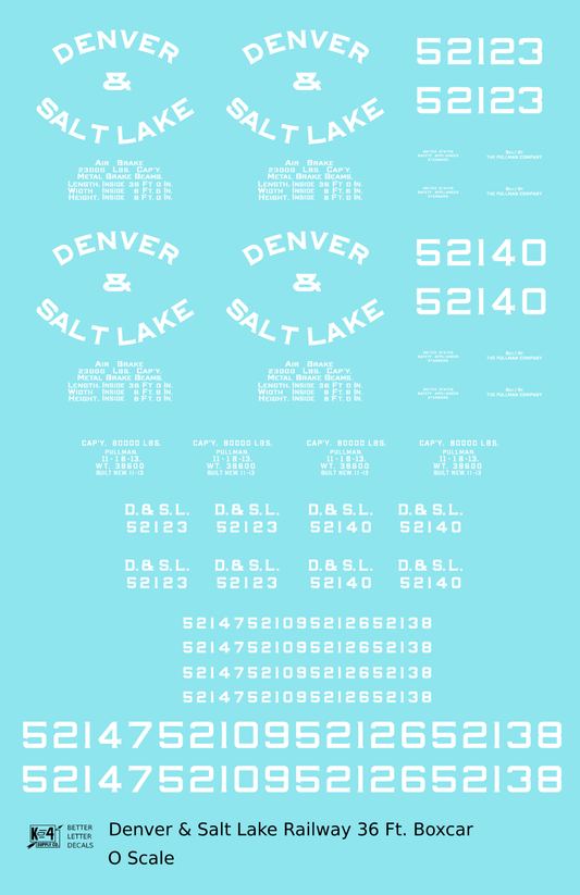 Denver and Salt Lake 36 Ft Boxcar White