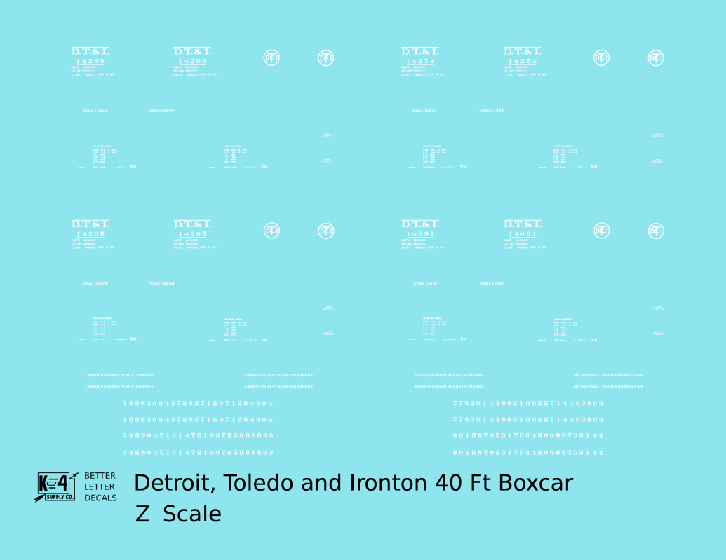 Detroit, Toledo and Ironton 40 Ft Boxcar White DT&I