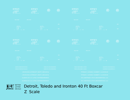Detroit, Toledo and Ironton 40 Ft Boxcar White DT&I