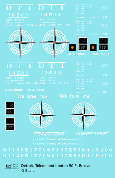 Detroit, Toledo and Ironton 50 Ft Boxcar White DT&I
