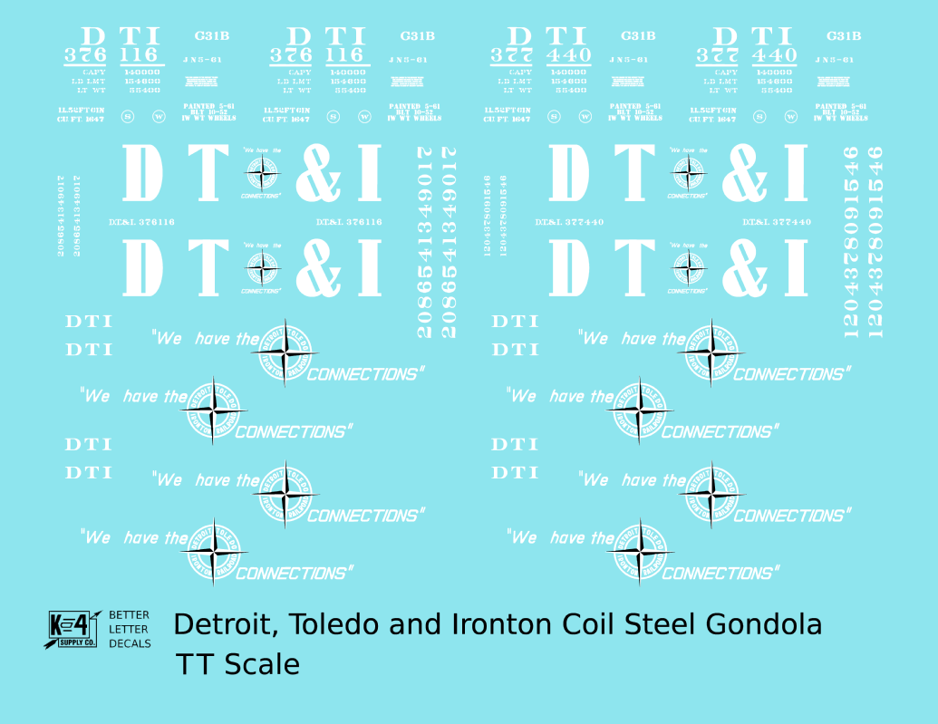 Detroit, Toledo and Ironton Coil Steel Gondola White DT&I