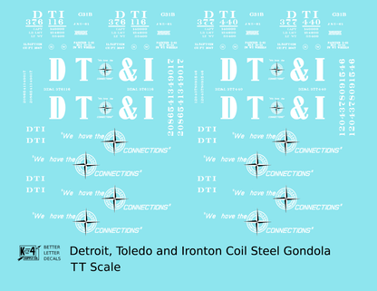 Detroit, Toledo and Ironton Coil Steel Gondola White DT&I