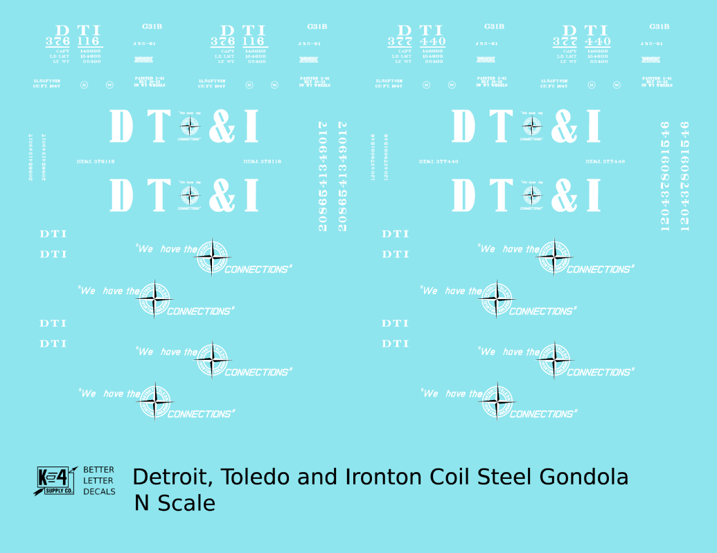 Detroit, Toledo and Ironton Coil Steel Gondola White DT&I