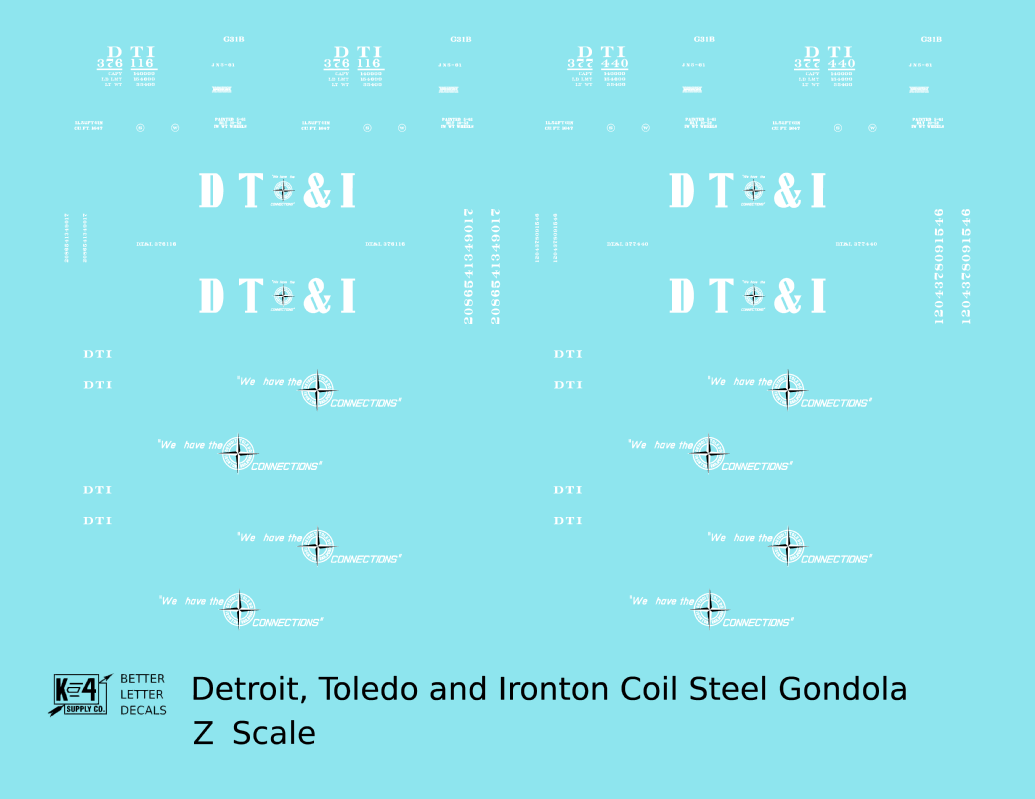 Detroit, Toledo and Ironton Coil Steel Gondola White DT&I