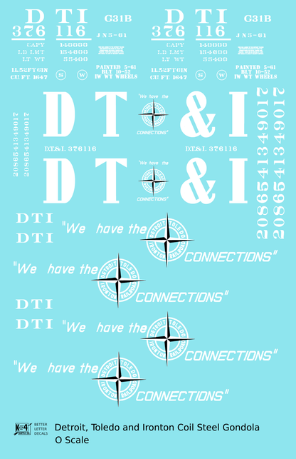 Detroit, Toledo and Ironton Coil Steel Gondola White DT&I