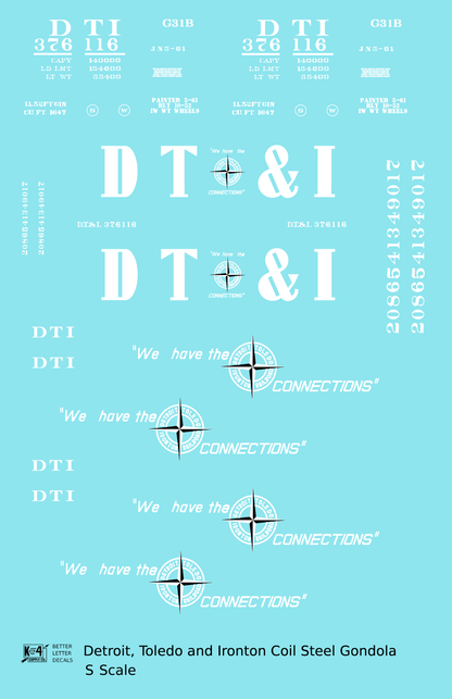 Detroit, Toledo and Ironton Coil Steel Gondola White DT&I