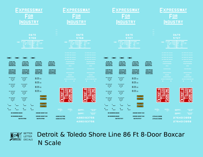Detroit & Toledo Shore Line 86 Ft Auto Parts Boxcar White and Red