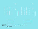 Duff’s Refined Molasses Early Tank Car White