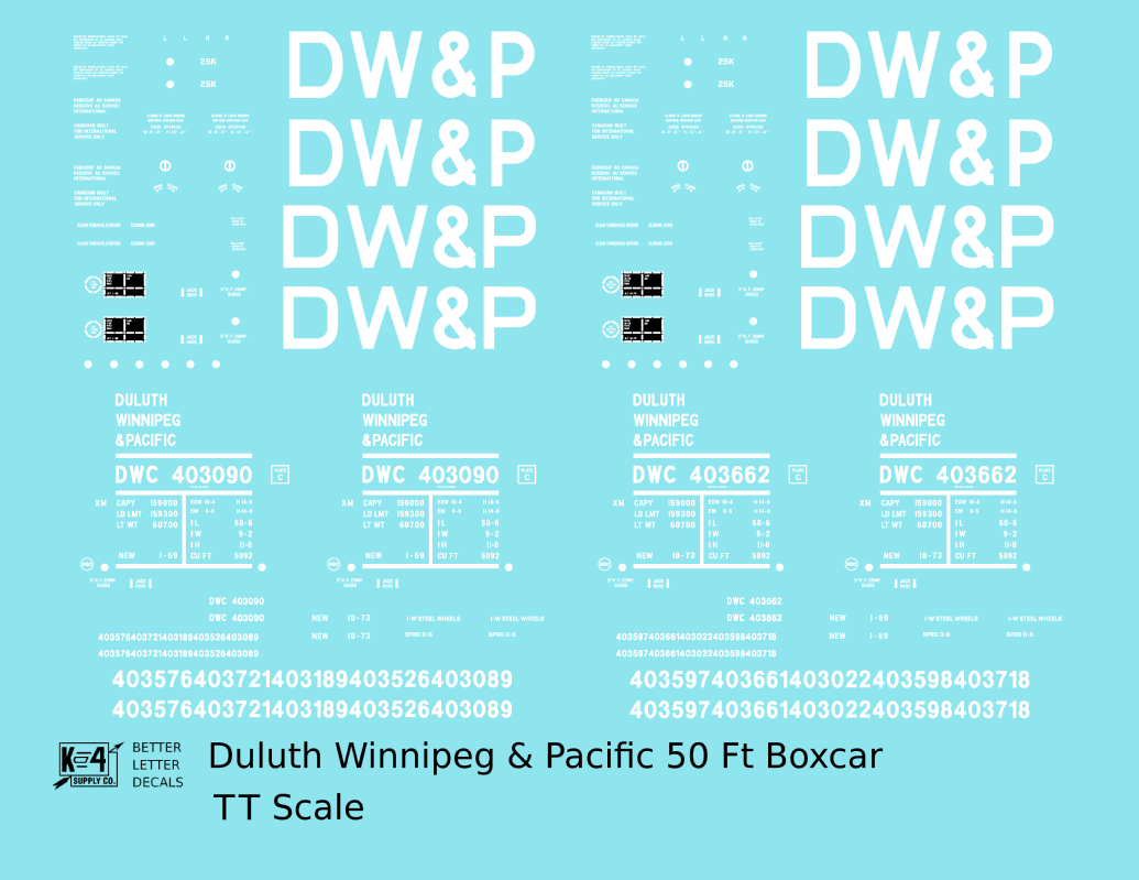 Duluth Winnipeg and Pacific 50 Ft Boxcar White