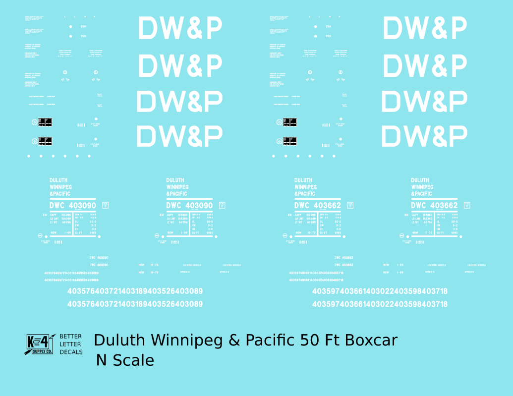 Duluth Winnipeg and Pacific 50 Ft Boxcar White