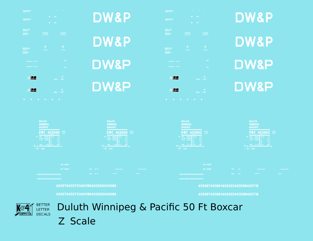 Duluth Winnipeg and Pacific 50 Ft Boxcar White