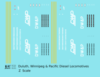 Duluth Winnipeg and Pacific Diesel Locomotive White  - Decal - Choose Scale