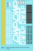 Duluth Winnipeg and Pacific Diesel Locomotive White  - Decal Sheet