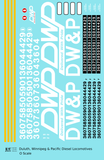 Duluth Winnipeg and Pacific Diesel Locomotive White  - Decal - Choose Scale