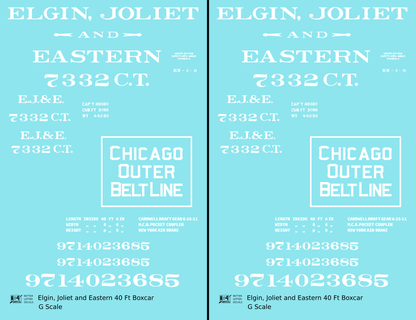Elgin Joliet and Eastern EJ&E 40 Ft Wood Boxcar White