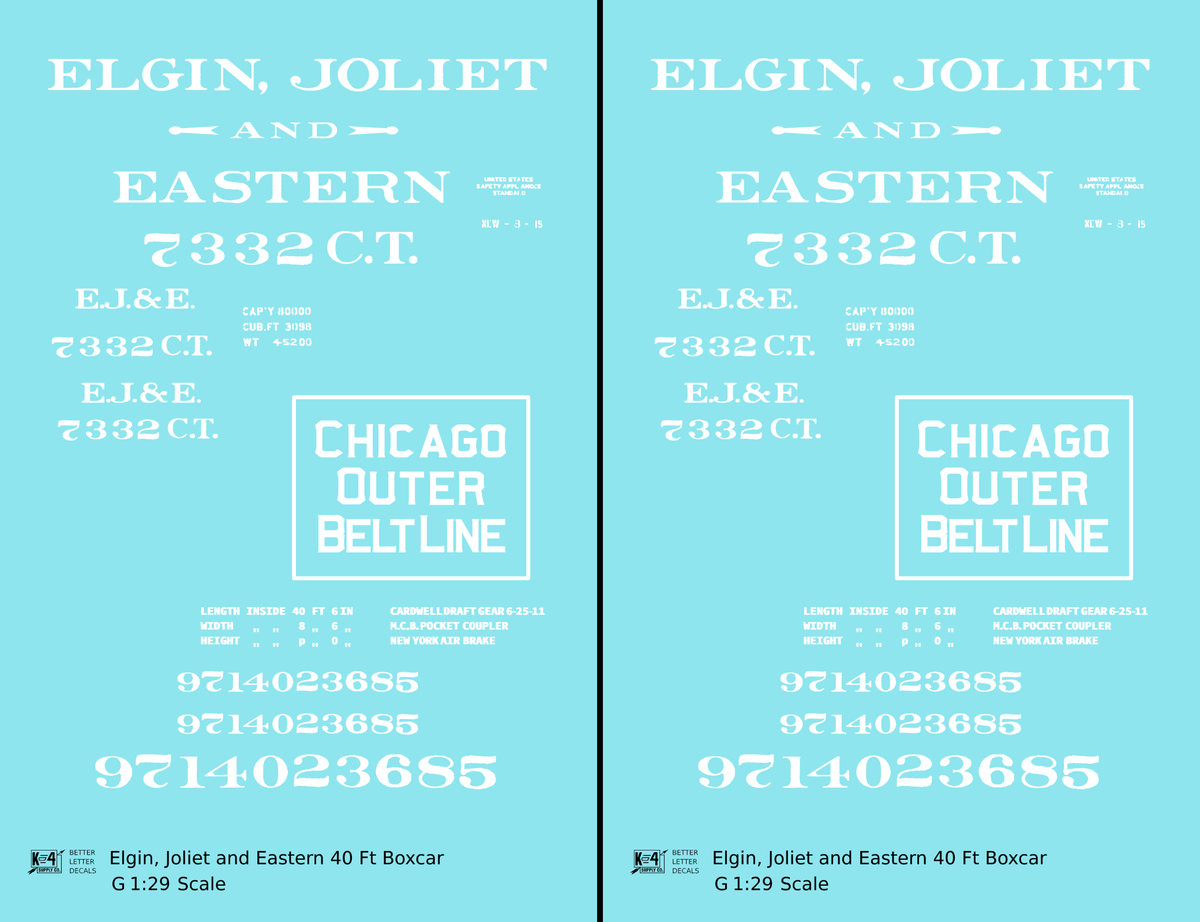Elgin Joliet and Eastern EJ&E 40 Ft Wood Boxcar White