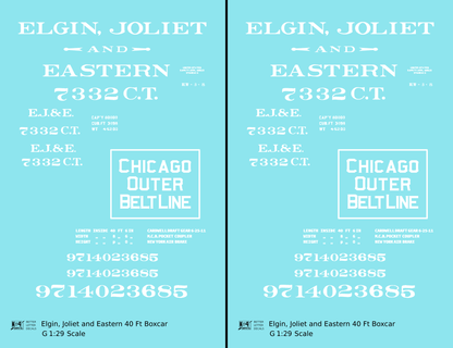 Elgin Joliet and Eastern EJ&E 40 Ft Wood Boxcar White