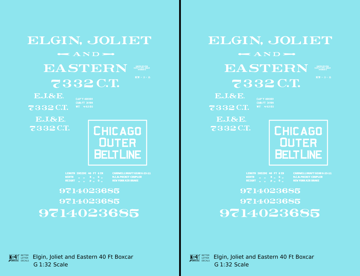 Elgin Joliet and Eastern EJ&E 40 Ft Wood Boxcar White