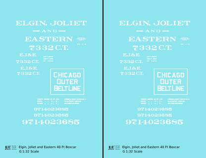 Elgin Joliet and Eastern EJ&E 40 Ft Wood Boxcar White