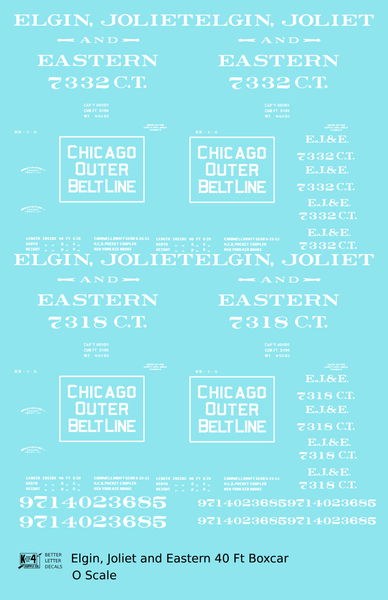 Elgin Joliet and Eastern EJ&E 40 Ft Wood Boxcar White