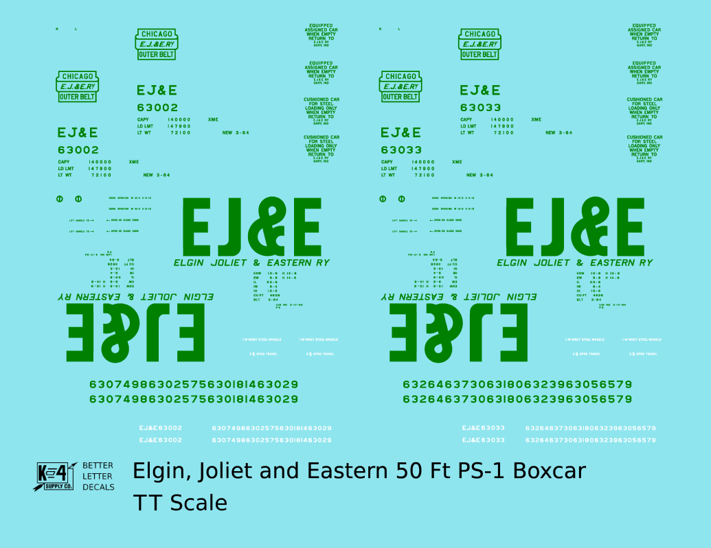 Elgin Joliet and Eastern 50 Ft Single Door Boxcar Green