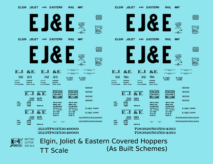 Elgin Joliet and Eastern Covered Hopper Black As Built Schemes