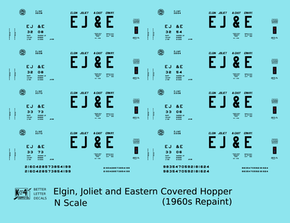 Elgin Joliet and Eastern Covered Hopper Black 1960s Repaint Scheme