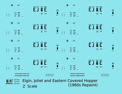 Elgin Joliet and Eastern Covered Hopper Black 1960s Repaint Scheme