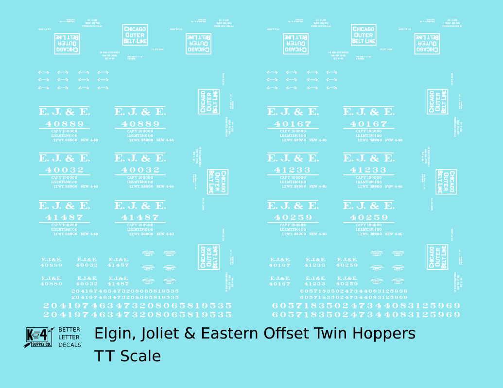 Elgin Joliet and Eastern Twin Hopper White