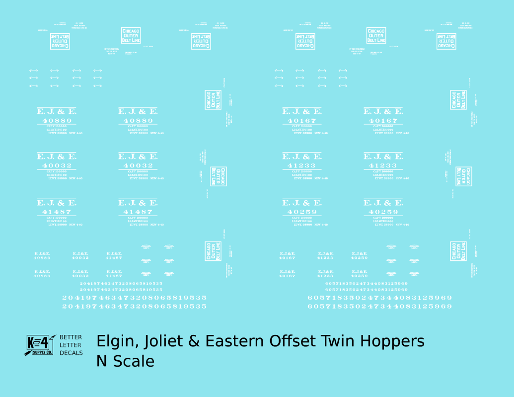 Elgin Joliet and Eastern Twin Hopper White