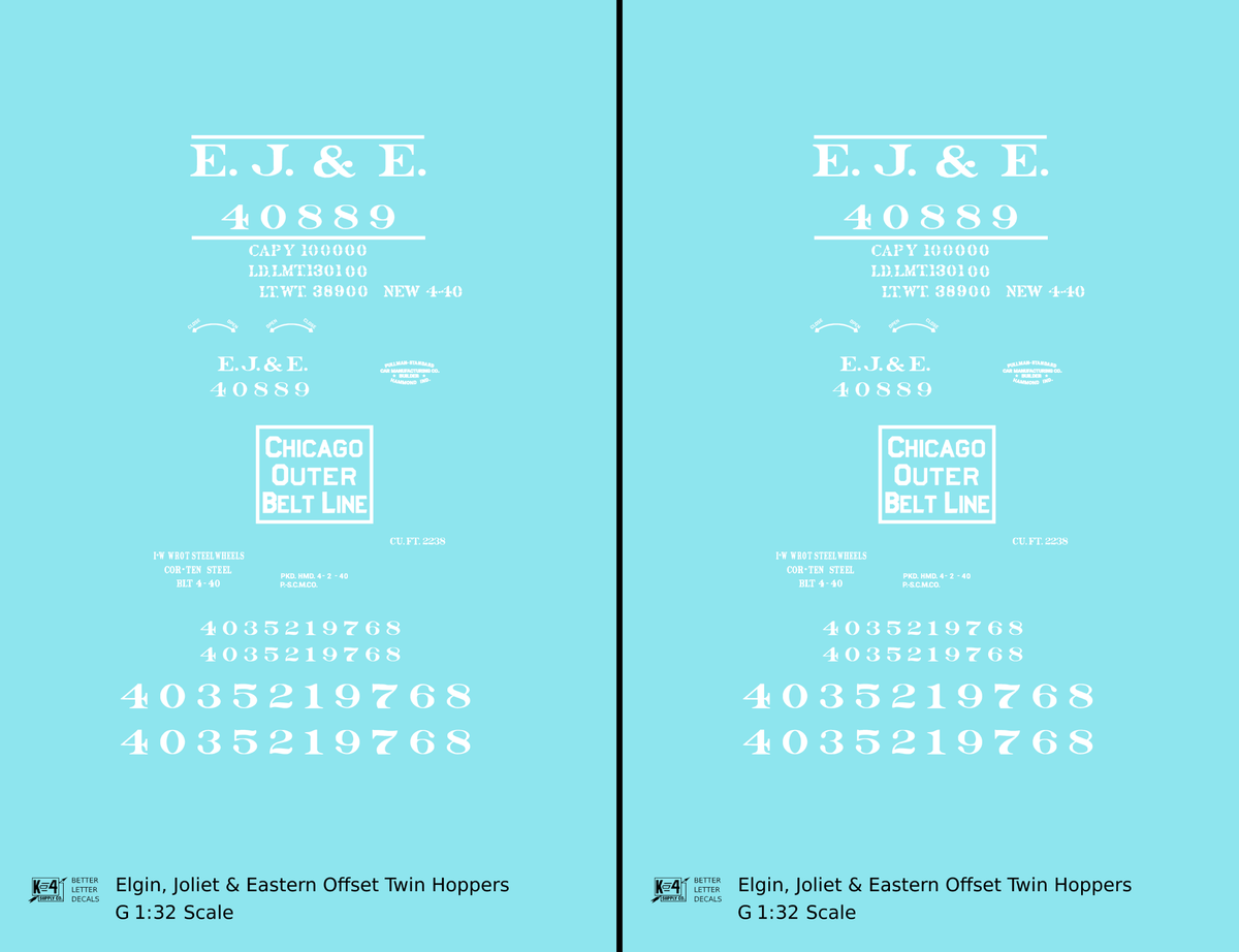Elgin Joliet and Eastern Twin Hopper White
