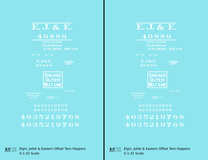 Elgin Joliet and Eastern Twin Hopper White