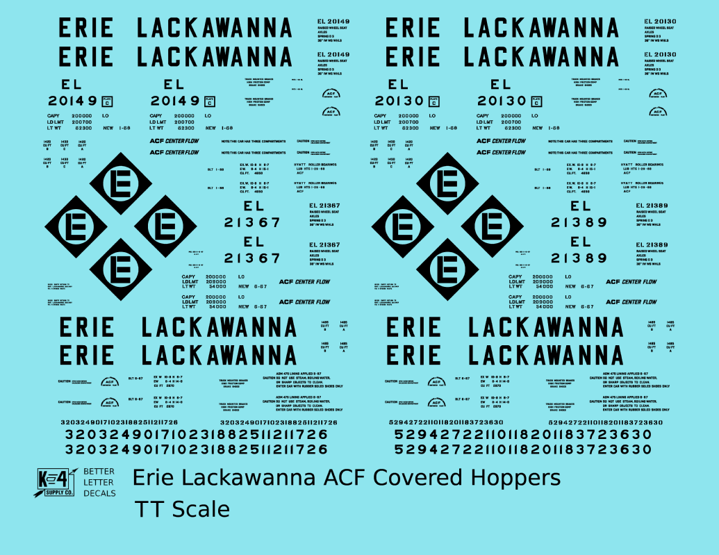 Erie Lackawanna ACF Covered Hopper Black