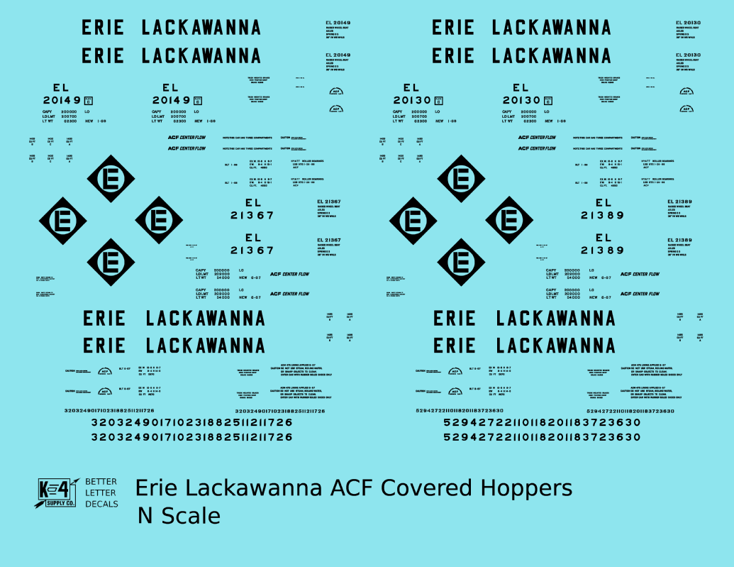 Erie Lackawanna ACF Covered Hopper Black