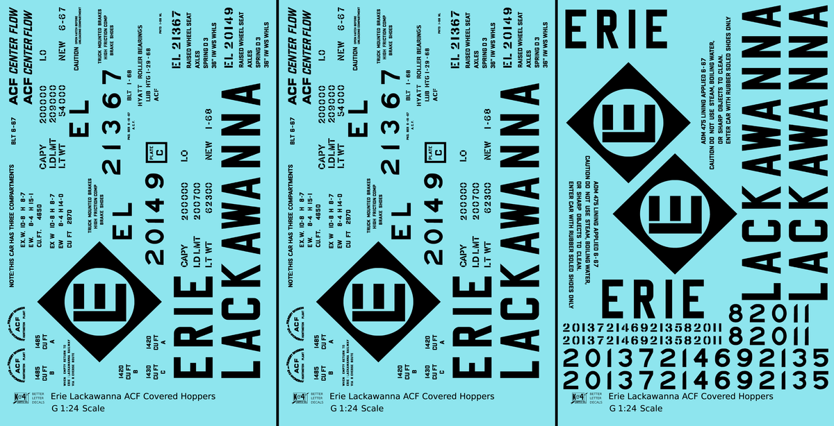 Erie Lackawanna ACF Covered Hopper Black