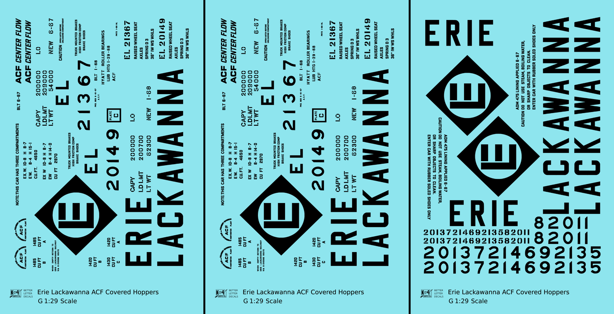 Erie Lackawanna ACF Covered Hopper Black