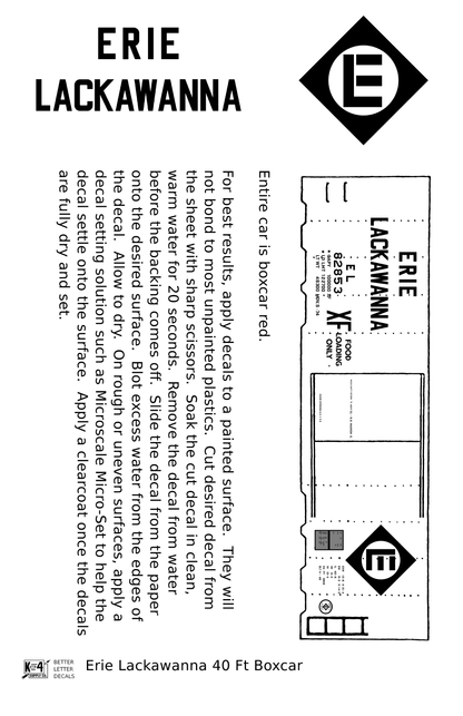 Erie Lackawanna 40 Ft Boxcar White