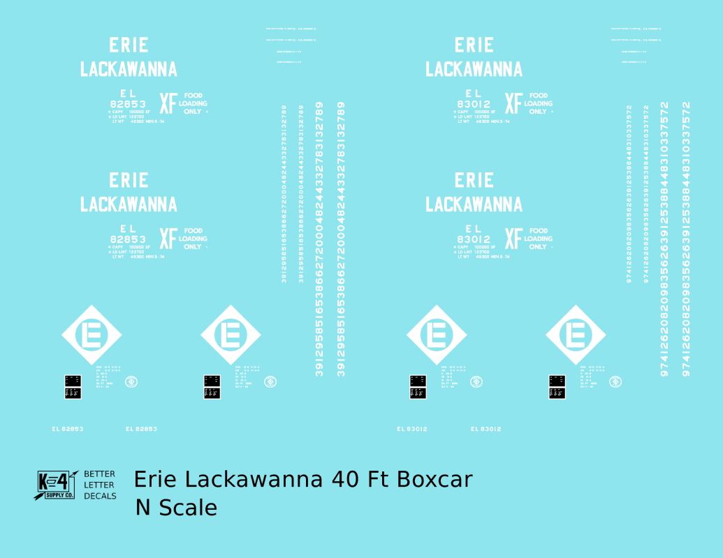 Erie Lackawanna 40 Ft Boxcar White