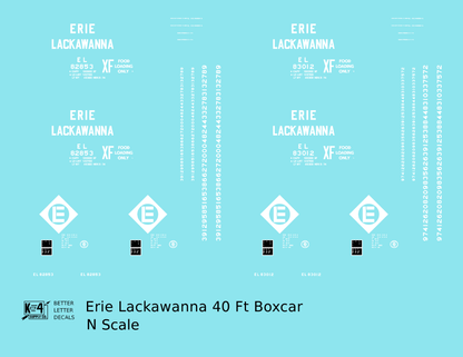 Erie Lackawanna 40 Ft Boxcar White