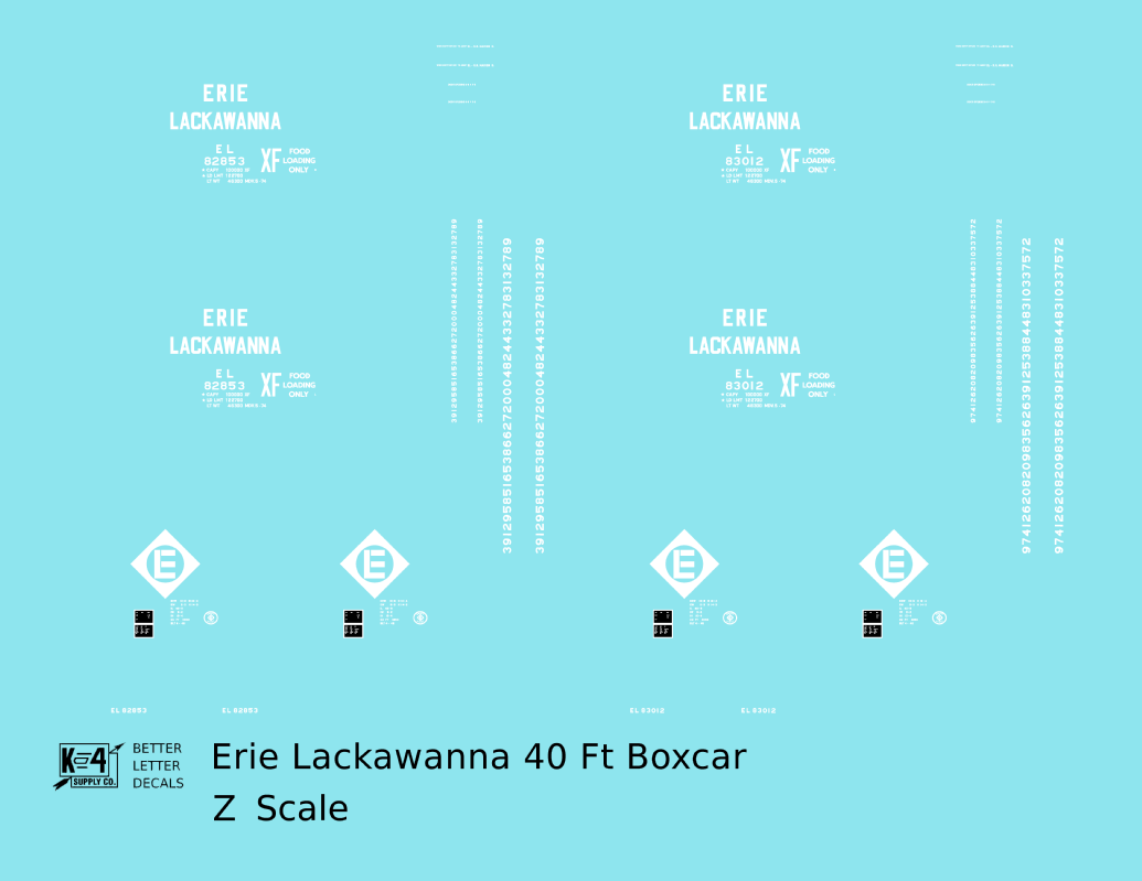 Erie Lackawanna 40 Ft Boxcar White