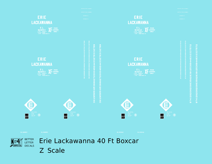 Erie Lackawanna 40 Ft Boxcar White