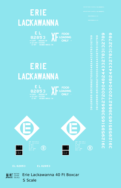 Erie Lackawanna 40 Ft Boxcar White
