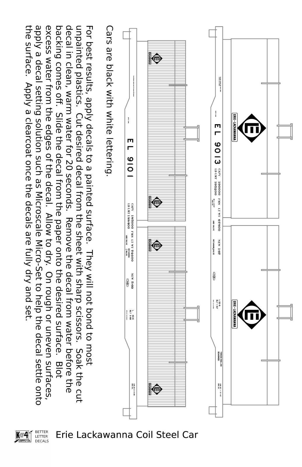 Erie Lackawanna Coil Steel Car White