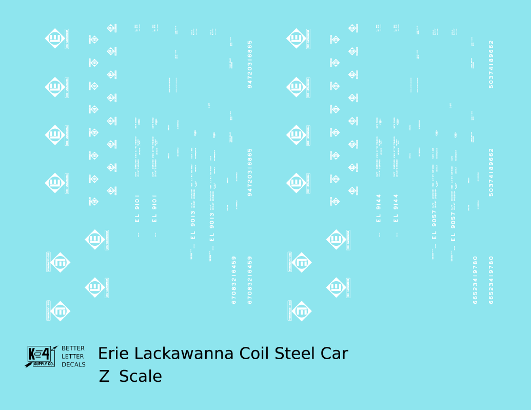 Erie Lackawanna Coil Steel Car White