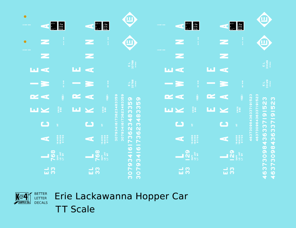 Erie Lackawanna 70 Ton Hopper Car White